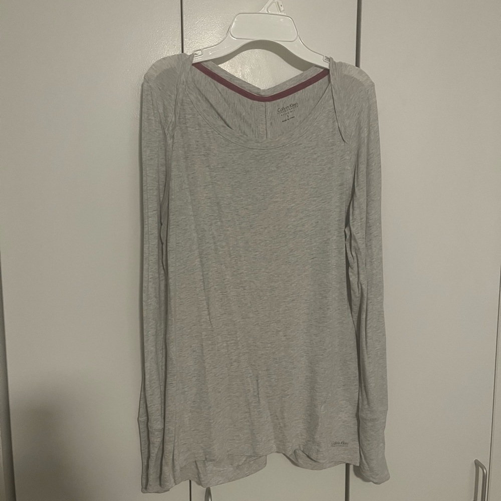 Calvin Klein Light Gray Long Sleeve Women's Sweatshirt